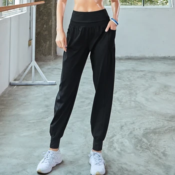 Femei Sport Pantaloni De Yoga Buzunar De Formare De Fitness Funcționare Jambiere Elastice Sport Sală De Gimnastică Jambiere Solid Slim Talie Mare