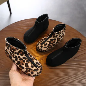 2021 NOI Copii Cizme de Moda Leopard Copilul Fete pentru Copii Cizme de Cald Iarna pentru Copii Cizme de Zapada Casual Scurte Moale Pantofi Pentru Baieti