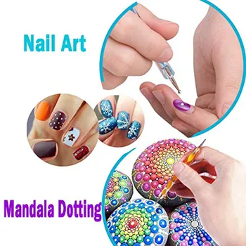 40 buc/set DIY Mandala Dotting Tools Set Pentru Pictura cu Pietre Dot Kit Rock Piatra Pictura Pen Polka Dot Instrument de Arta Șablon Cosmetice