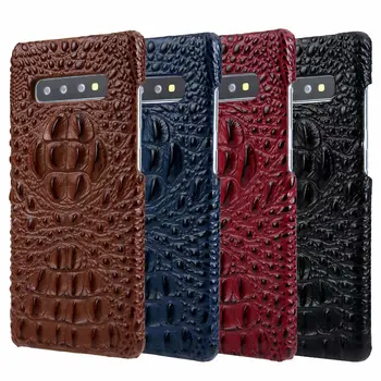 Natural Pur din piele de Lux 3D crocodil Caz de telefon Pentru Samsung Note 8 9 10 Plus S8 S9 S10 S10E Plus