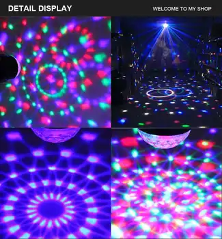 Mini RGB LED Crystal Magic Rotirea Mingea Lumini Sunet Activat de Lumina Disco Muzica de Craciun KTV Petrecere UE/SUA/marea BRITANIE/AU 100-240V