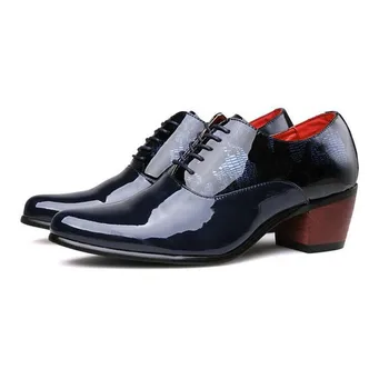 Barbati din Piele Pantofi cu toc 7cm Pantofi Casual Oxford Pentru Barbati Pantofi Barbati Pantofi de Nunta Petrecere Sapato Masculino M390