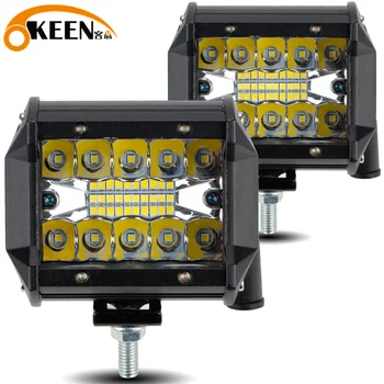 OKEEN 2 buc 4inch LED Light Bar 60W Rând Triplu de lucru Off-Road Lumini de Conducere Ceață Impermeabil Loc Inundații Combo Beam Pentru Camioane Jeep