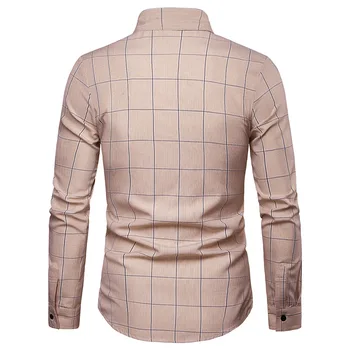 2019 Brand de Moda camasa de Primavara Barbati Slim Fit Carouri Camasa Casual cu Maneci Lungi Sociale, de sex Masculin Cămașă de înaltă calitate camisa masculina