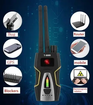 T-8000 Dual antena RF Detector de Semnal GSM Audio Finder GPS-ul de Scanare, Detector Anti-spy Bug Anti-Camera Ascunsa, Detector de