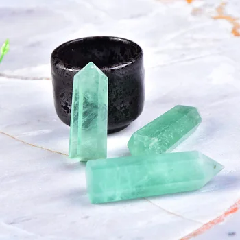 1 BUC Naturale Fluorit Verde de Cristal Punct Hexagonale Coloana Minerale Ornament Magic de Reparații de Vindecare Bagheta Reiki Decor Acasă
