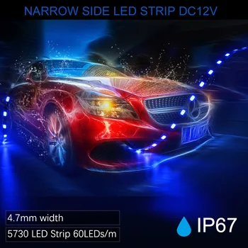 Partea îngustă de 4.7 mm Benzi cu LED-uri 5730 5M/lot ,Benzi cu LED-uri de Lumină 2835 SMD 5mm lățime flexibil Lumina DIY Semn de Fundal DC12V