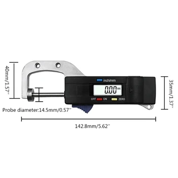 Digital Orizontală Calibru de Grosime 0,01 mm Bijuterii Perla Conducător Rotunde de Metal cu Diametrul de Măsurare Grosime Pătrat Micrometru