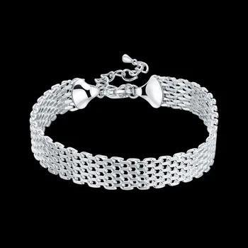 Argint 925 Bratari Femei Moda Bijuterii Lanț De Link-Ul De Argint Brățară Brățară Femme Pulseira Mai Buni Prieteni Cadouri