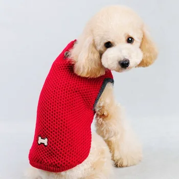 Crăciun European de Toamna/iarna Culoare Solidă Roșu Câine Albastru Pulover Retro Câine Haine de Iarnă pentru Animale de companie Câini