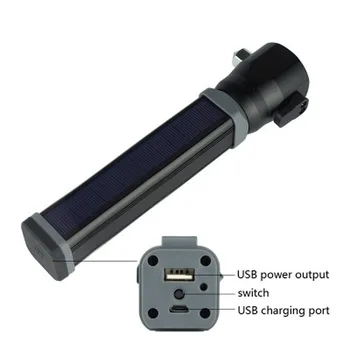 Noi Lumina Puternica Lanterna USB de Încărcare Solară în aer liber rezistent la apa Multifunctional Portabil de Urgență din Aliaj de Aluminiu Lanterna