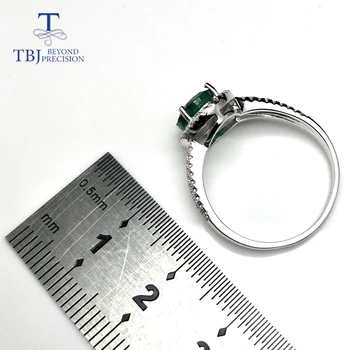 TBJ, naturale de smarald inel din argint 925 cu o cutie-cadou,elegant dianna inele cu naturale de smarald inel de piatră prețioasă