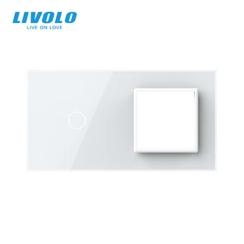 Livolo de Lux White Pearl Cristal de Sticlă, a 151mm*80mm, standard UE, 1Gang &1 Cadru Panou de Sticlă, VL-C7-C1/SR-11 (4 Culori)