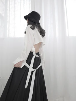 Yamamoto stil cămașă de culoare închisă femei sens de design minoritate personalitate neregulate Sare Camasa Bluza pentru Femei de moda