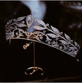 HIMSTORY de Lux Printesa Coroane de Păr, Diademe, Plin de Zircon de Păr Bijuterii Pentru Nunta Quinceanera Petrecere de Bal pentru Femei Accesorii de Mireasa