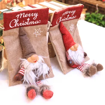 De Vânzare la cald Crăciun Sac de Trei-dimensional Moș Crăciun Cordon Geanta Cadou de Crăciun Bomboane Sac Geantă de mână de Copii Petrecere de Crăciun