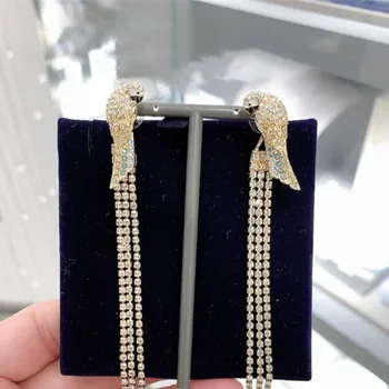 [Hot vânzarea] 2020 nou de înaltă calitate farmecul de aur papagal femei de moda cercei ureche linia de sex feminin ciucure lung cercei pandantiv