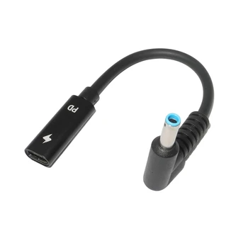 HOT-USB de Tip C de sex Feminin pentru a HP4506 Barbat de 90° Cablu Adaptor 4.5X3.0mm Mufă Dc Convertor de Putere cu PD Cip cu Senzor pentru Laptop HP