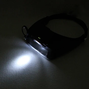 Cap Lupe Cu LED-uri Lupa Pentru Citirea Optivisor Lupa Marire de Bijuterii Ceas de Reparații Cu 2 Lumini cu Led-uri
