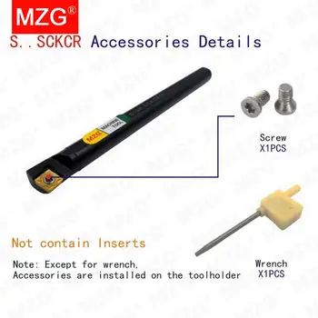 MZG 7mm 8mm, 16mm S07K S08 S12M SCKCR CNC Strung Cutter Bar Gaură Prelucrare de Prindere Blocat Interne Plictisitor Instrument