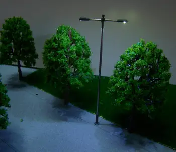 Noi Sosiri 10buc Model de Strada Lampa Cap Dublu pentru Modelul Tren Aspect Peisaj