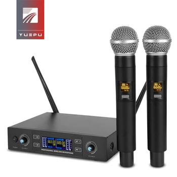 YUEPU Profesionale UHF Dual Sistem de Microfon fără Fir pentru Scena de Karaoke cu Metal Receptor