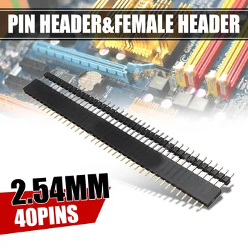 10Pairs/20buc 40Pin 2.54 mm Singur Rând Masculin+Feminin SIL Pin Header Socket Rând Banda Conector PCB Vânzare Fierbinte pentru Arduino