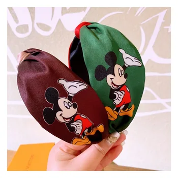 Desene animate Disney Mickey mouse retro mătase de poziționare banda de imprimare de desene animate înnodate toate-meci non-alunecare banda ac de păr bijuterii