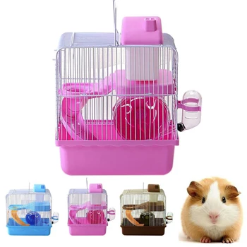 3 Culoare Mouse-ul Acasă Rat Cușcă Etaje Hamster Cusca Chinchilla Animal de casă Supplies Depozitare în aer liber cu Tobogan Castron cu Role Portabil