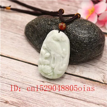 Alb Natural Chineză Jade Phoenix Pandantiv Colier de Flori cu Farmec Bijuterii Moda Accesorii Sculptate Amuleta Cadouri pentru Femei