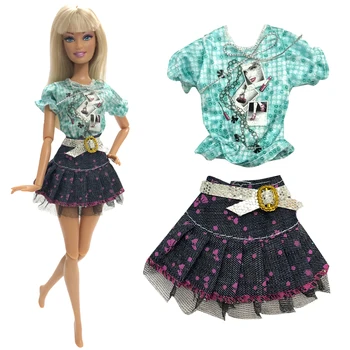 NK 5 Buc Rochie Papusa Tinuta de Moda Handmade, Haine Stil Casual Pantaloni Pentru Papusa Barbie Accesorii Fete Cadou Jucarii copii 30A