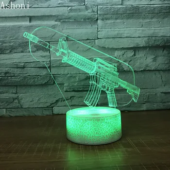Counter-Strike CS Joc Acrilice M4 A1 Arma 3D Lumina de Noapte Led Lampa Led cu Senzor Tactil 7 Culori Schimbare Lampa de Masa Copii Cadouri