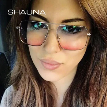 SHAUNA arc Balama pentru Femei de Moda Pătrat Gradient de ochelari de Soare Retro Dublu Poduri Rame Ochelari de vedere