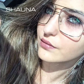 SHAUNA arc Balama pentru Femei de Moda Pătrat Gradient de ochelari de Soare Retro Dublu Poduri Rame Ochelari de vedere