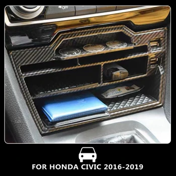 Pcmos ABS Fibra de Carbon Interior Consola Cutie de Depozitare cu USB Pentru Honda Civic 2016-2019 Accesorii de Interior Arimare Dereticare