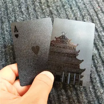 2018 Noi de imprimare 3D Turnul în Stil Negru Pur de poker din material Plastic rezistent la Carti de Joc carti de joc poker TEXAS cărți de joc