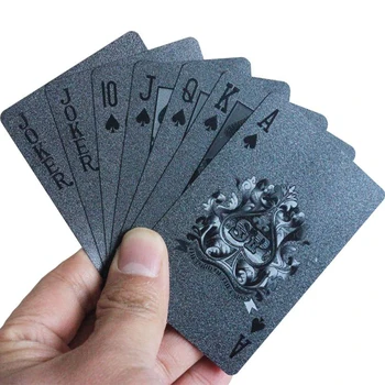 2018 Noi de imprimare 3D Turnul în Stil Negru Pur de poker din material Plastic rezistent la Carti de Joc carti de joc poker TEXAS cărți de joc