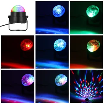 Disco Ball Rotativ Sunet Activat Strobe Etapă Lampa Pentru Ziua de nastere DJ Copii Xmas Lumiere Soundlights LED Lumini de Crăciun în aer liber