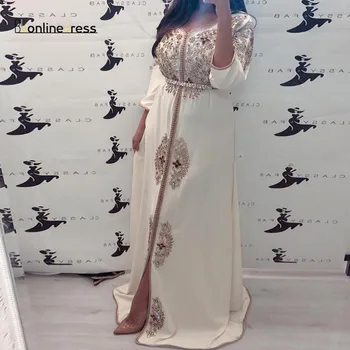 Bbonlinedress Rochii de Seara Elegante 2020 Broderie cu Cristale pe margine Lungă Rochie de Bal Stil Musulman Formale Rochii de vestido de festa