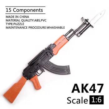 Scara 1:6 ABS PVC Asamblate arme de Jucarie Model de Kit de Pusca de Asalt AK47 DIY Manual de Puzzle de Arme Militare Pentru Baieti