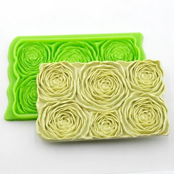 3D Rozeta Mucegai Flori de Mucegai Silicon Tort de Frontieră Fondant Decorarea Instrument de Gumpaste Sugarcraft Ciocolata Forme Bakeware