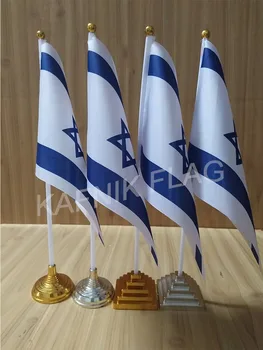 KAFNIK,5/10buc o mulțime Israel masă de birou banner pavilion 14*21cm pavilion /Plastic steaguri sau ventuze pentru alegerea ta transport gratuit