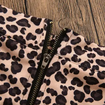 Fetita leopard moda haine de Vară Copilul mic Copil Fata de Leopard Haine Sacou+Topuri Tricou+Pantaloni scurti Costume de 1-6 ani