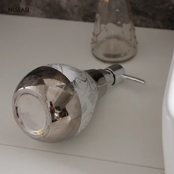 Argint Lichid, Lotiune de sticlă Ceramică Dozator de Săpun Acasă dezinfectant de Stocare Portabil sticla de sampon de Decorare Baie 500ml
