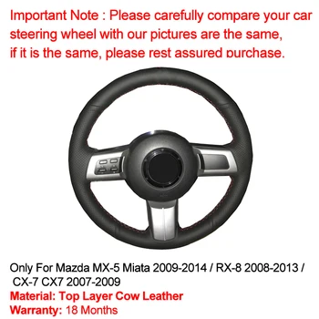 Masina de Cusut de mână Capac Volan de Sus Piele de Vacă Pentru Mazda MX-5 Miata 2009 - 2013 RX-8 2008-2013 CX-7 CX7 2007 2009