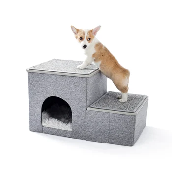 Livrare intern de Companie Pași de Câine Rampa Scari Portabile Acasă Scara cu Un Deluxe Apartament și animale de Companie Jucărie Cutie de Depozitare