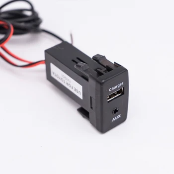 2.1 UN Încărcător USB AUX Soclu Adaptor de Alimentare & 3.5 mm Indicator Audio Jack Extensia de Plumb de Culoare Pierderi de Montare pentru TOYOTA VIGO