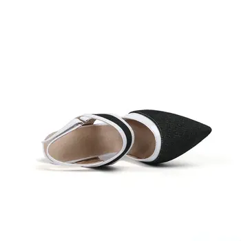 ESVEVA 2019 Femei Sandale Subliniat Toe Sandale Elegante Cârlig & Bucla de Tocuri Subtiri de Mare Pantofi Glezna Curea Sandale de Vara Dimensiunea 34-43