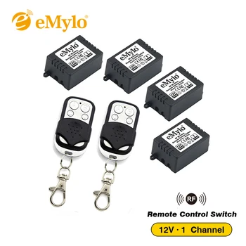 EMylo 12V 1CH 433Mhz Control de la Distanță Comutator 4x1Ch Receptor & 2X Transmițător de Moment Fixat Wireless Comutatorului Releului