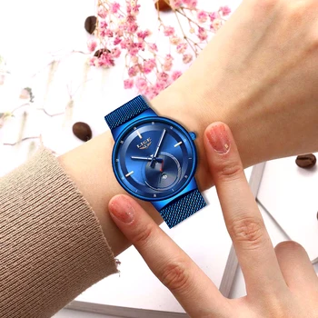 2021 Ceas Femei Și Bărbați Ceas LIGE Top Brand de Lux Doamnelor Centura de Plasă Ultra-subțire Ceas Impermeabil Cuarț Încheietura ceas Reloj Mujer